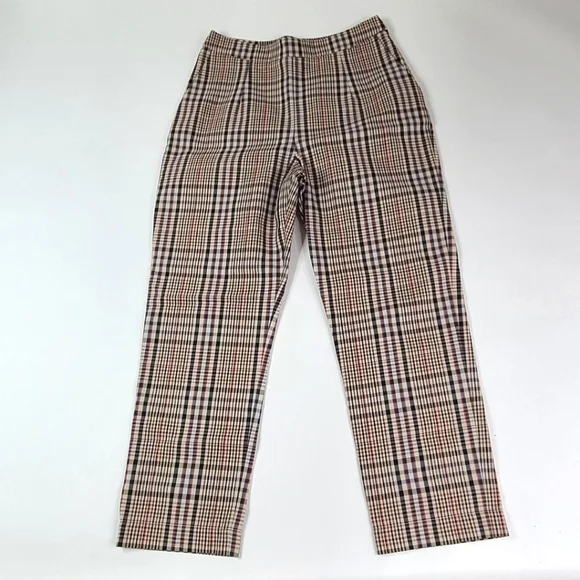 ISA ARFEN Plaid Classic Ankle Crop Pants - 12 - Picture 4 of 7